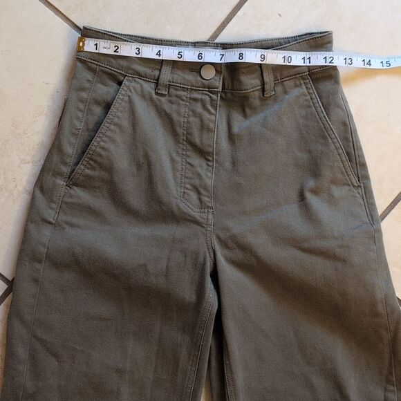 Everlane The Utility Wide-Leg Pant Kalamata Olive Green Size 00 - Picture 6 of 11